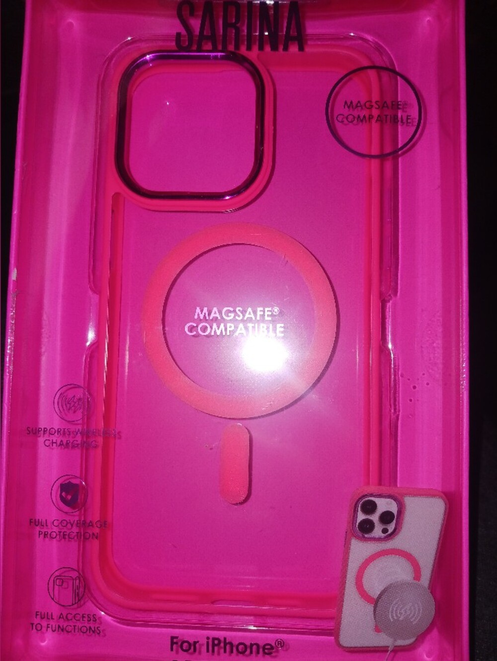 Sarina MagSafe-Compatible Hot Pink iPhone Case